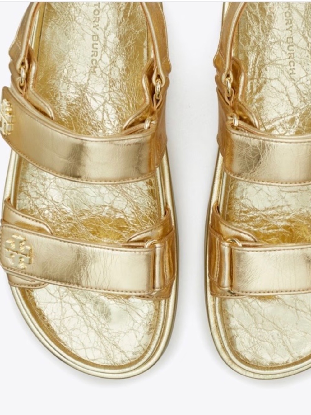 NIB Tory Burch KIRA Sport sandals SPARK GOLD